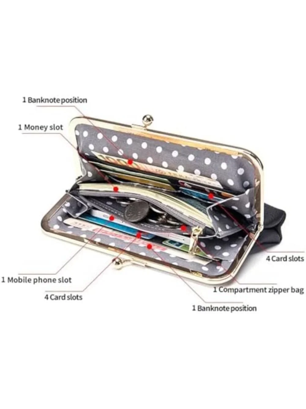 Chic Vintage Yellow Kiss Lock Leather Wallet Clutch for Women - Stylish